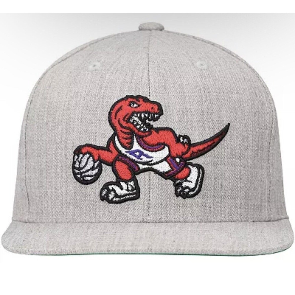 Men's Mitchell & Ness NBA Toronto Raptors Team Heather Gray Hat Fitted 7 1/8